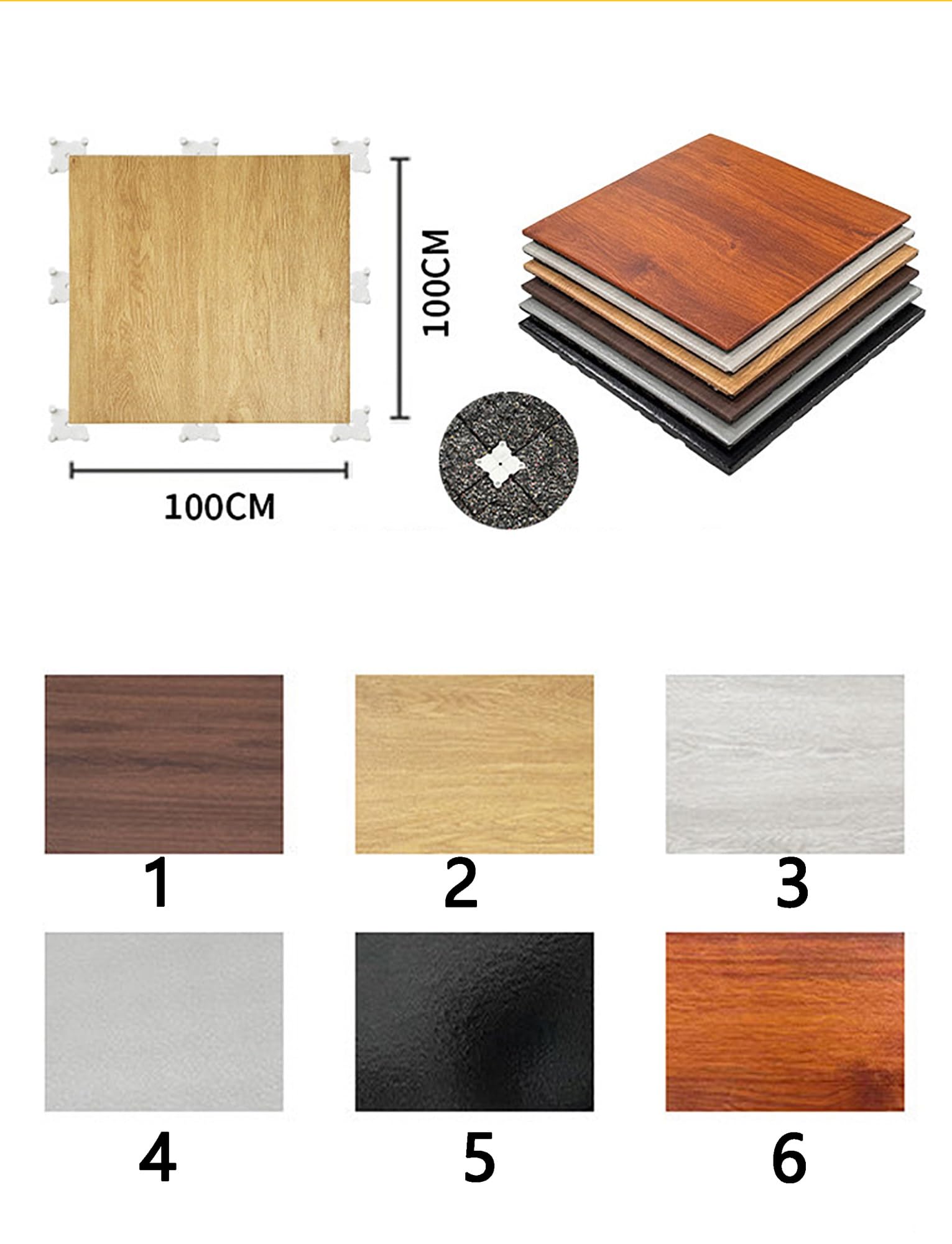 Bardzo gruba gumowa mata do ćwiczeń do domowej siłowni, podłogi z puzzlami, płytki podłogowe do sprzętu treningowego, trwała konstrukcja o grubości 2 cm (90 x 90 cm)