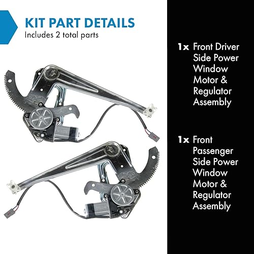 Miniatura 2 de TRQ Conjunto de motor y regulador de elevalunas eléctrico delantero compatible con Ford Ranger 1993-2011 Mazda B2300 1998-2001 B2500 1994-2007 B3000