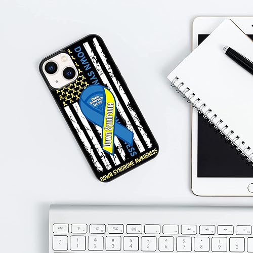 Miniatura 7 de America Flag Down Syndrome Ribbon Down Syndrome Awareness Funda para iPhone 16 16E 15 14 13 12 11 Pro Max S25 S24 S23 S22 S21 FE Ultra Plus Note 20