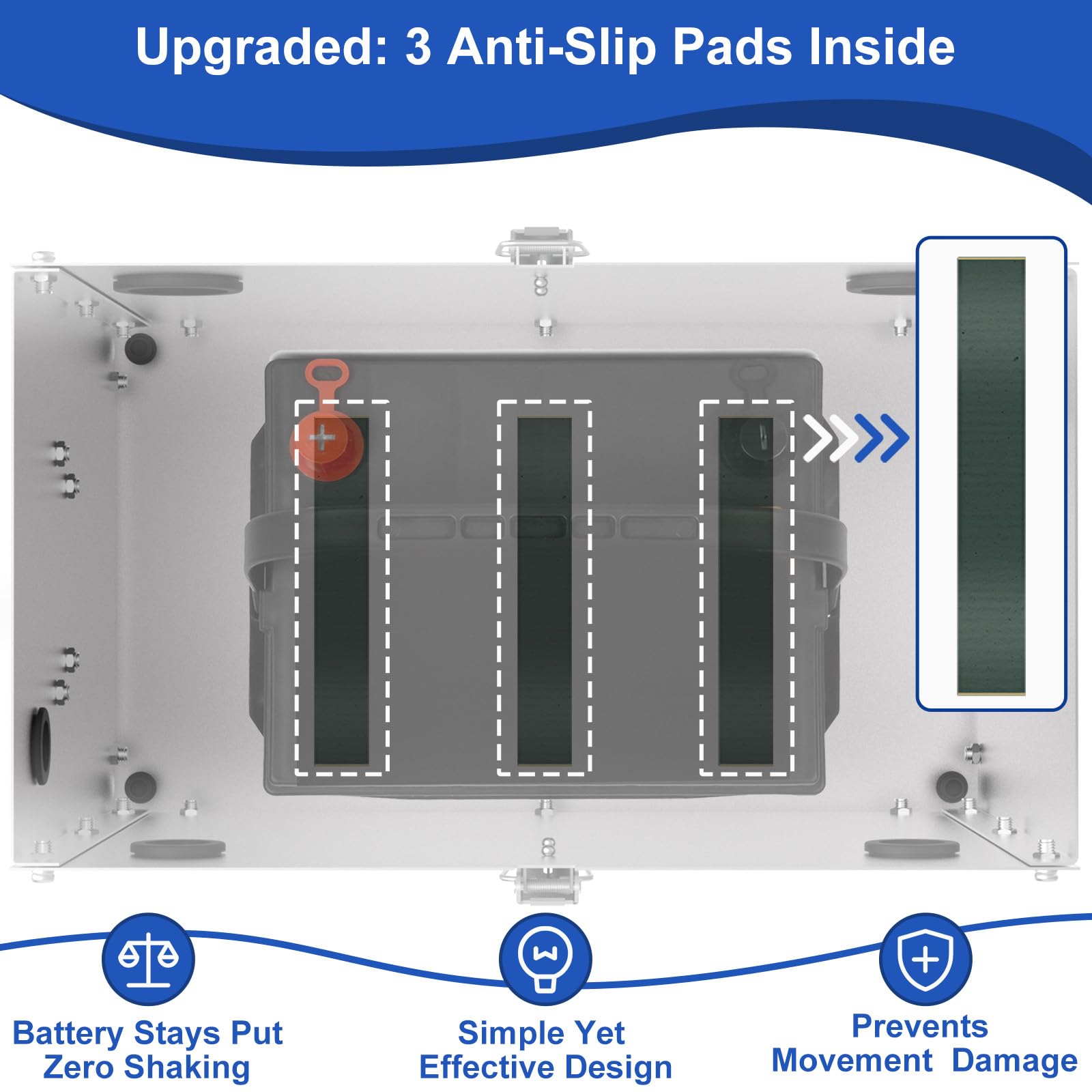 Stainless Steel Batteriebox 12V mit Schloss, H6/H7/H8 Batteriekasten für Autos, Boote, Marine, Wohnmobile und Tauchmotoren