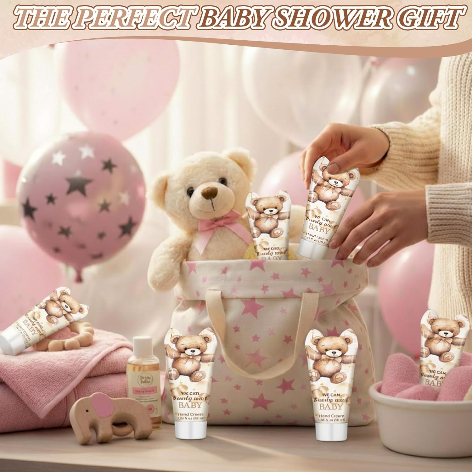 25 Pack We Can Bearly Wait Baby Shower Hand Cream Bulk Bear Baby Shower Favors for Guest Travel Size Hand Lotion for Gender Reveal Favors Souvenirs Bags Stuffer Appreciation Thank You Gift, 1.7 Fl. oz