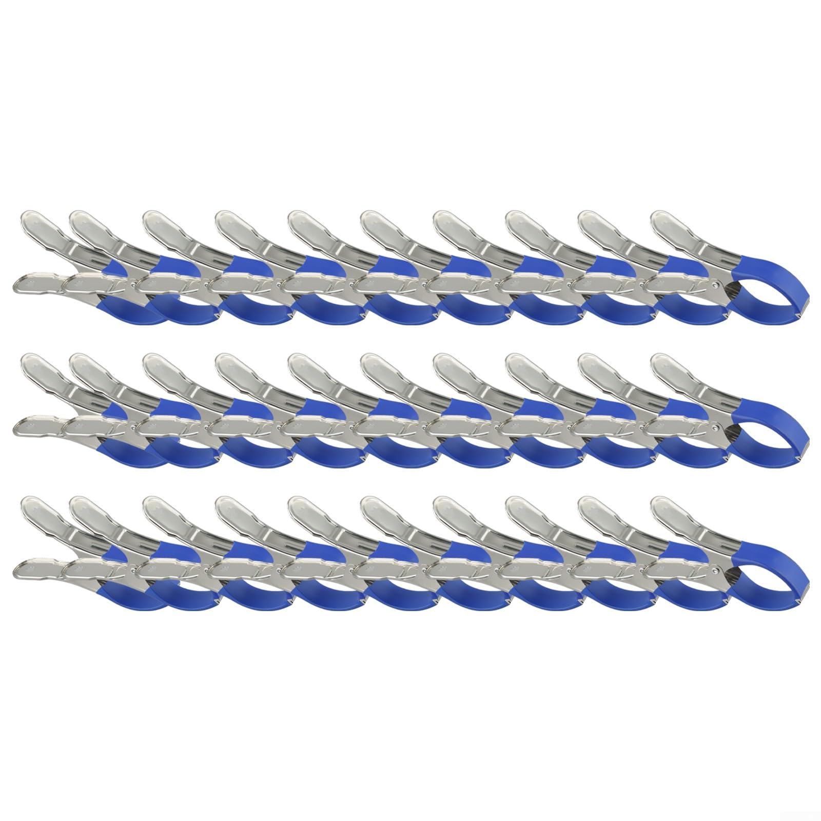 HpLive Lot de 30 pinces en acier inoxydable pour bâche de piscine - Pinces coupe-vent avec protection anti-rayures pour couvertures de piscine (30 pièces) - Bleu