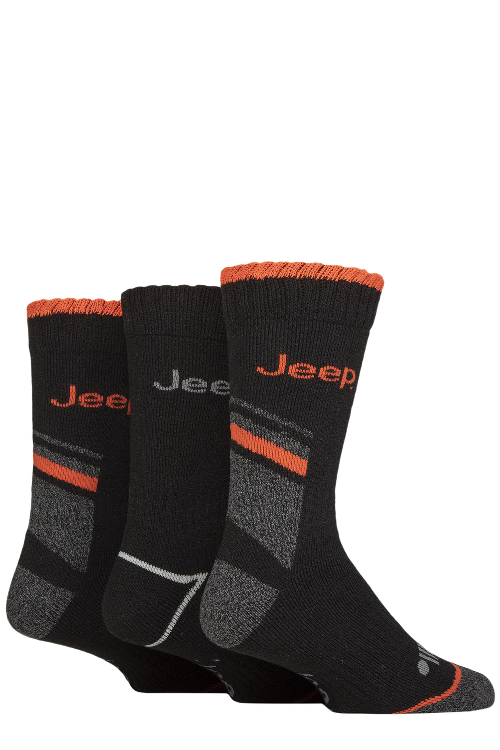 Jeep Pack Of 3 Mens Heavyweight Work Socks - Black