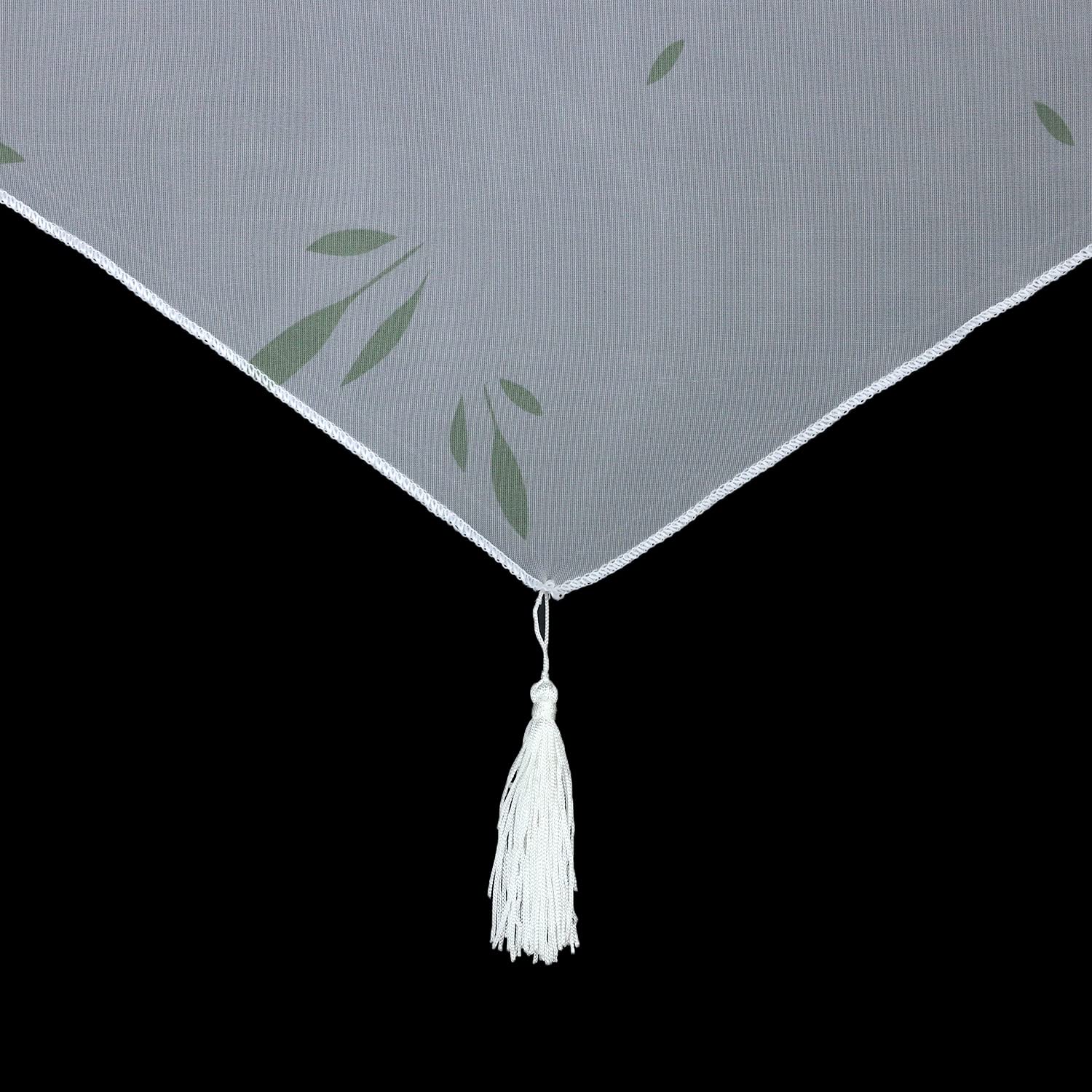 Amazon.de: CORLIF Scheibengardine mit Tunnelzug Voile Transparente  Bistrogardinen mit Quaste Panneaux Fenster Gardinen Kurzstores  Bambus-Blatt-Muster ...