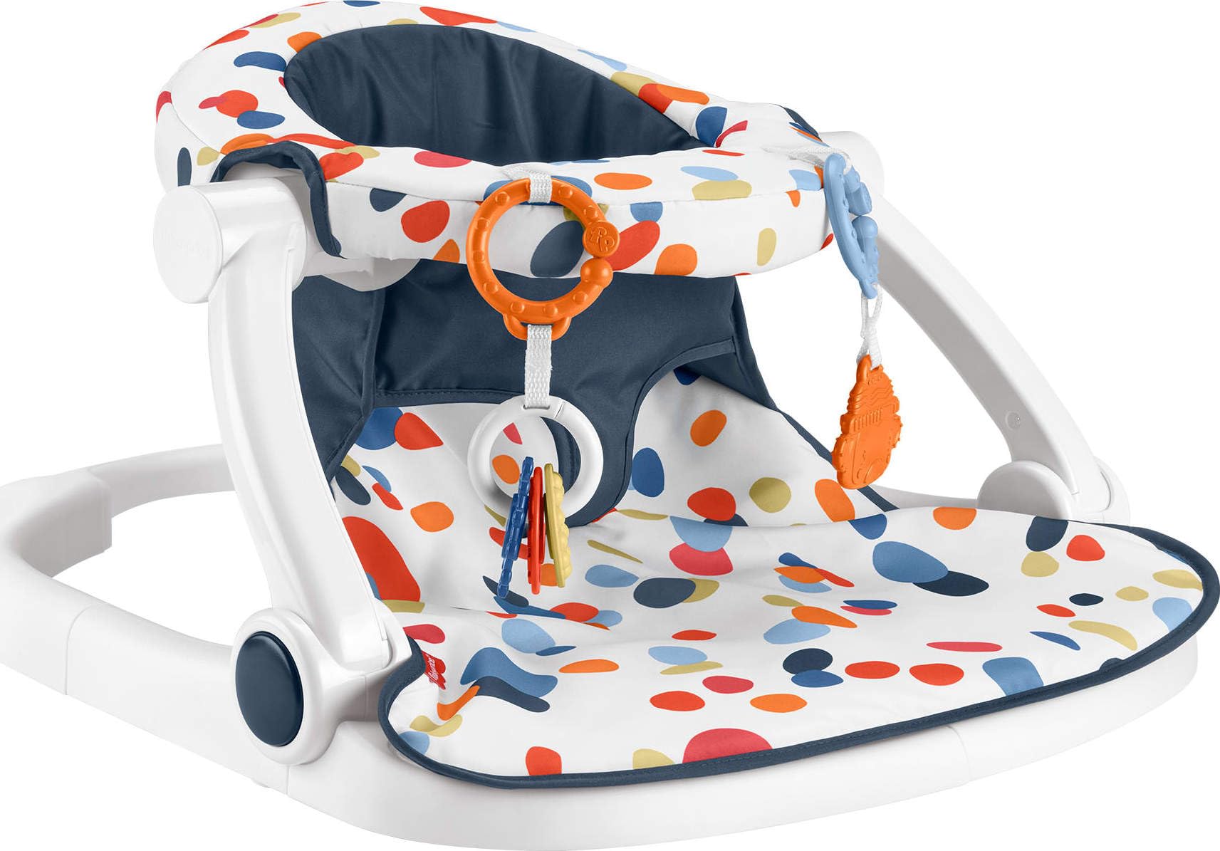 Fisher-Price Portable Baby Chair, Darling Dots Sit-Me-Up Floor Seat with BPA-Free Teether & Clacker Newborn Developmental Toys (Amazon Exclusive)
