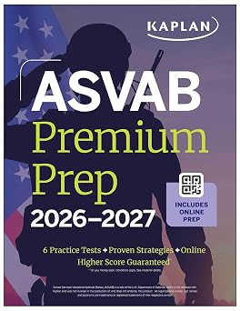 ASVAB Premium Prep 2026-2027 Includes 6 Full Length Practice Tests, 1000+ Practice Questions + In-book tear out Flashcards + Online Access to ... Lessons and Tutorials Kaplan Test Prep