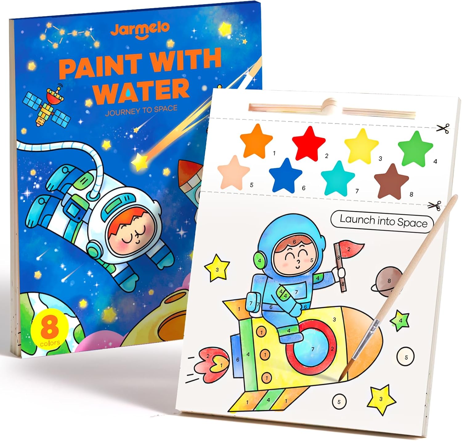 Paint with Water Books for Toddlers, Mess Free Watercolor Painting Activity for Kids Ages 1-3, 2-4, 4-6, Art Craft Coloring Gift with Brush, Airplane Travel Activities for Toddlers, Dinosaurs