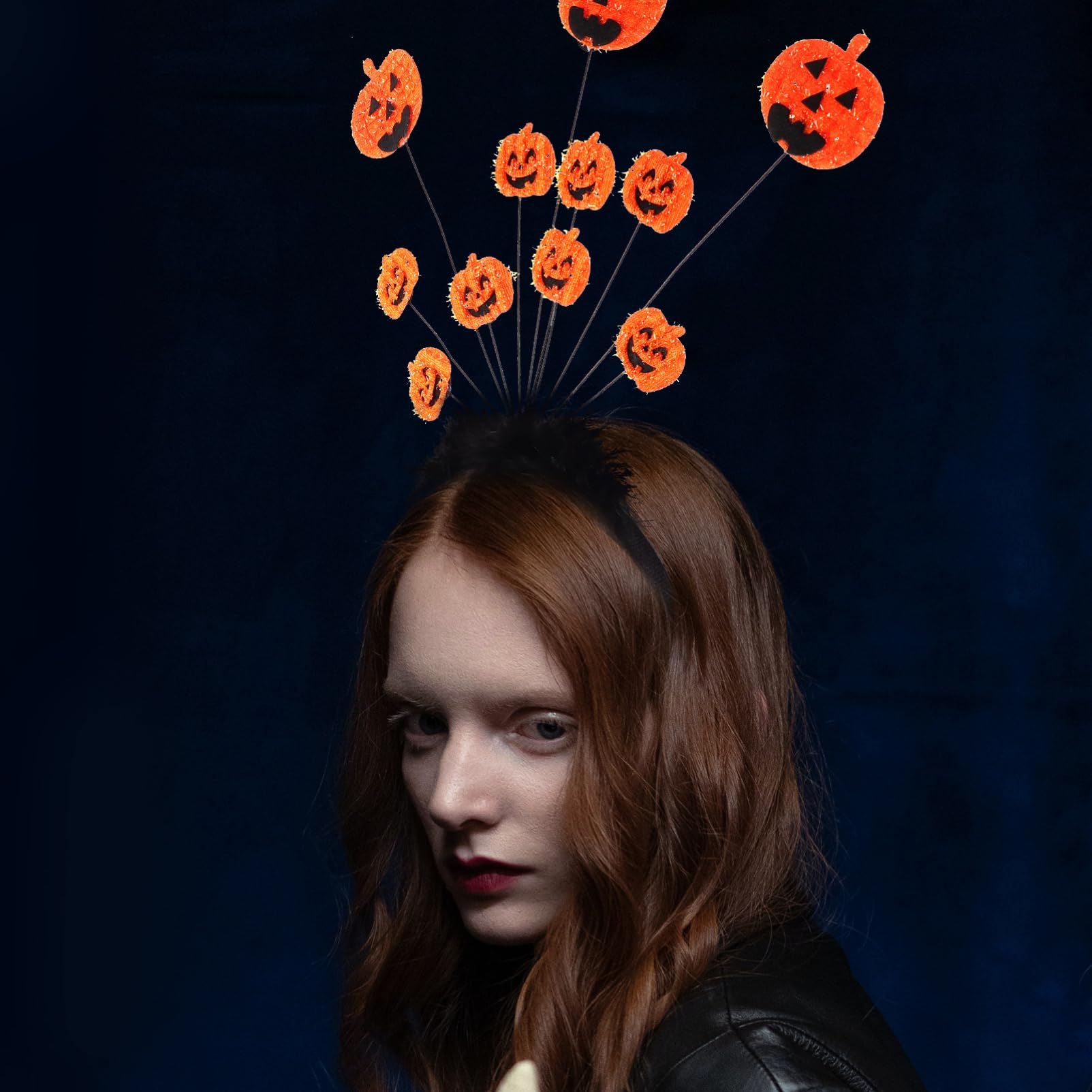 Ciieeo Halloween Pumpkin Hairband for Women and Girls Soft Breathable Headband for Party Costume Photo Prop Headwear for Halloween and Themed Events 13.8X4.7 Inch - Image 3
