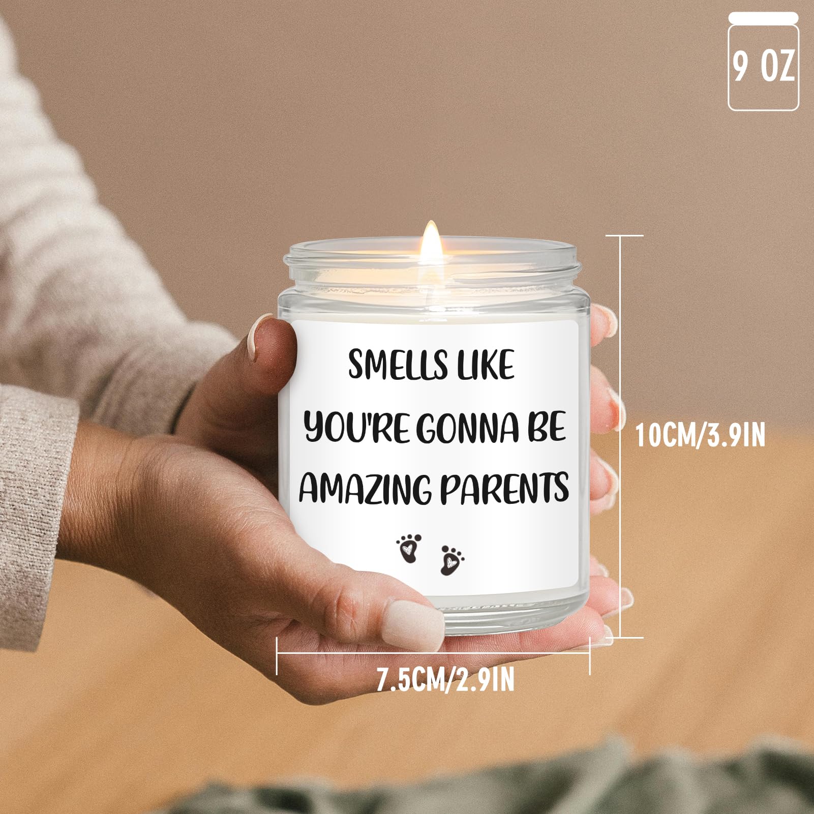Geschenkset für frischgebackene Eltern, Kerze für werdende Mama und Papa