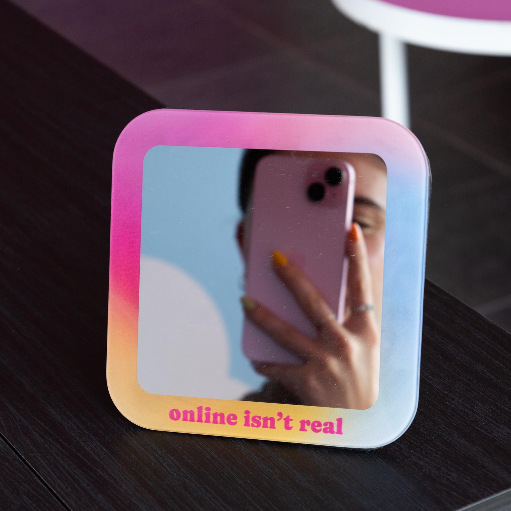 Fisura Original Table Mirror. Makeup Mirror. Patterned Wall Decor Mirror. Small Table Mirror. mirror (Online, gradient) - Image 3
