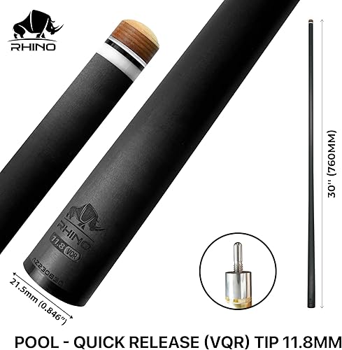 Miniatura 2 de Rhino - Taco de piscina de carbono de liberación rápida (VQR) de 30 pulgadas, eje único, punta rinoceronte, 0.465 in, tecnología de baja desviación,