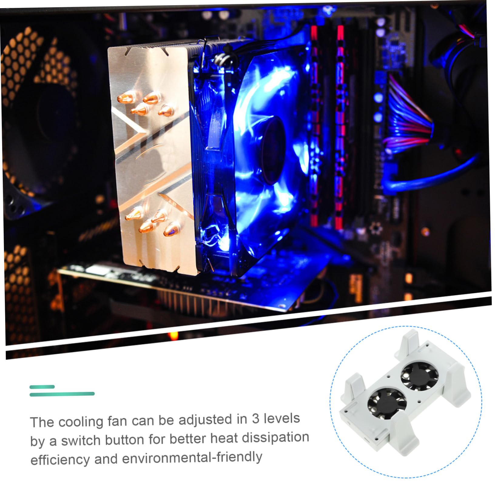 Veemoon 1set Supporto Ventilatore Di Raffreddamento Per Console Con Ventole Regolabili e Porte Usb Base Verticale Per Dissipazione Calore Series
