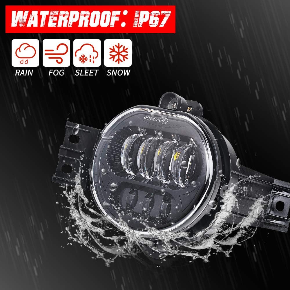 LED Fog Lights for 3rd Gen Dodge Ram 1500 2002-2008 Ram 2500/3500 Dodge Durango Pickup Truck New Version 2003 2004 2005 2006 2007 2008 2009 Black