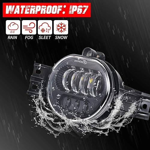 Miniatura 6 de Faros antiniebla LED para Dodge Ram 1500 2002-2008 Ram 25003500 Dodge Durango Pickup Truck nueva versión 2003 2004 2005 2006 2007 2008 2009 negro