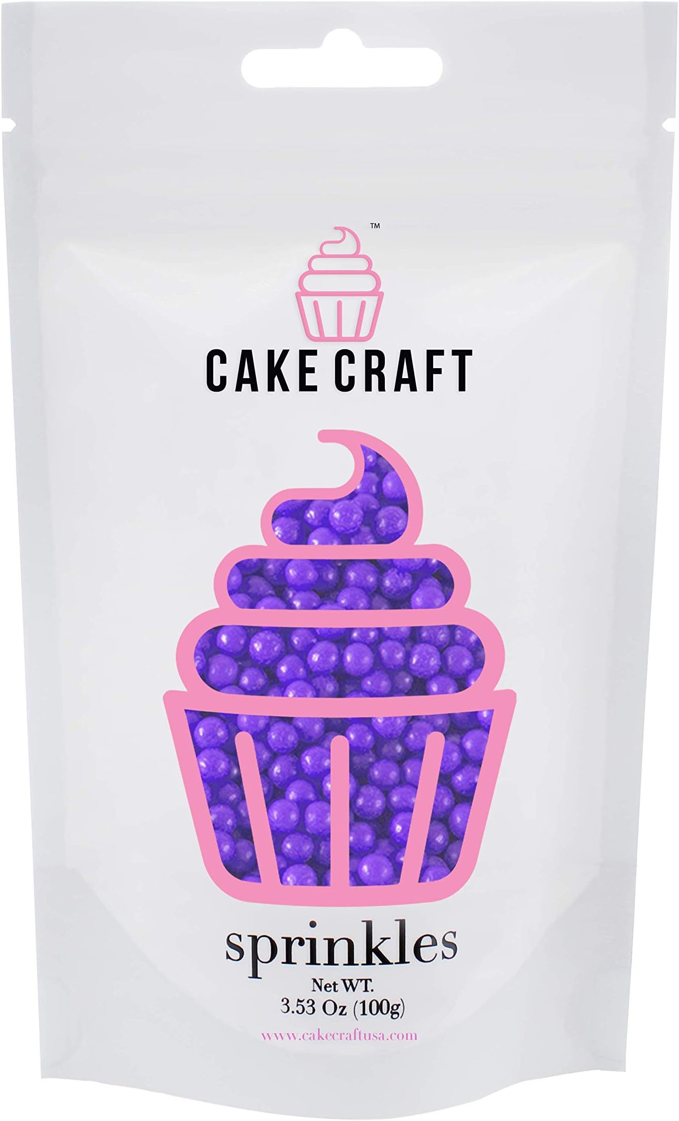 Cake Craft Sprinkles Purple Sugar Pearls 3.52 Ounces