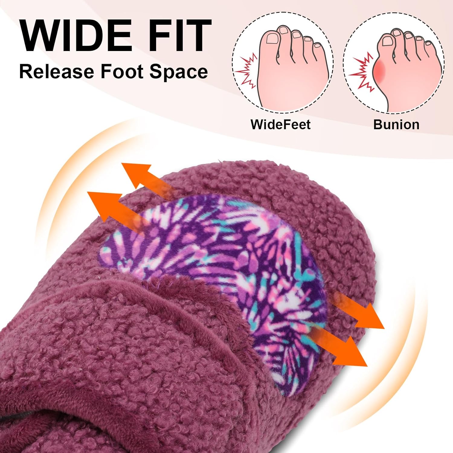 BARERUN Women Slippers Adjustable Wide Diabetic House Slippers for Women Soft-Lightweight House Shoes with Rubber Sole Indoor/Outdoor - Image 4