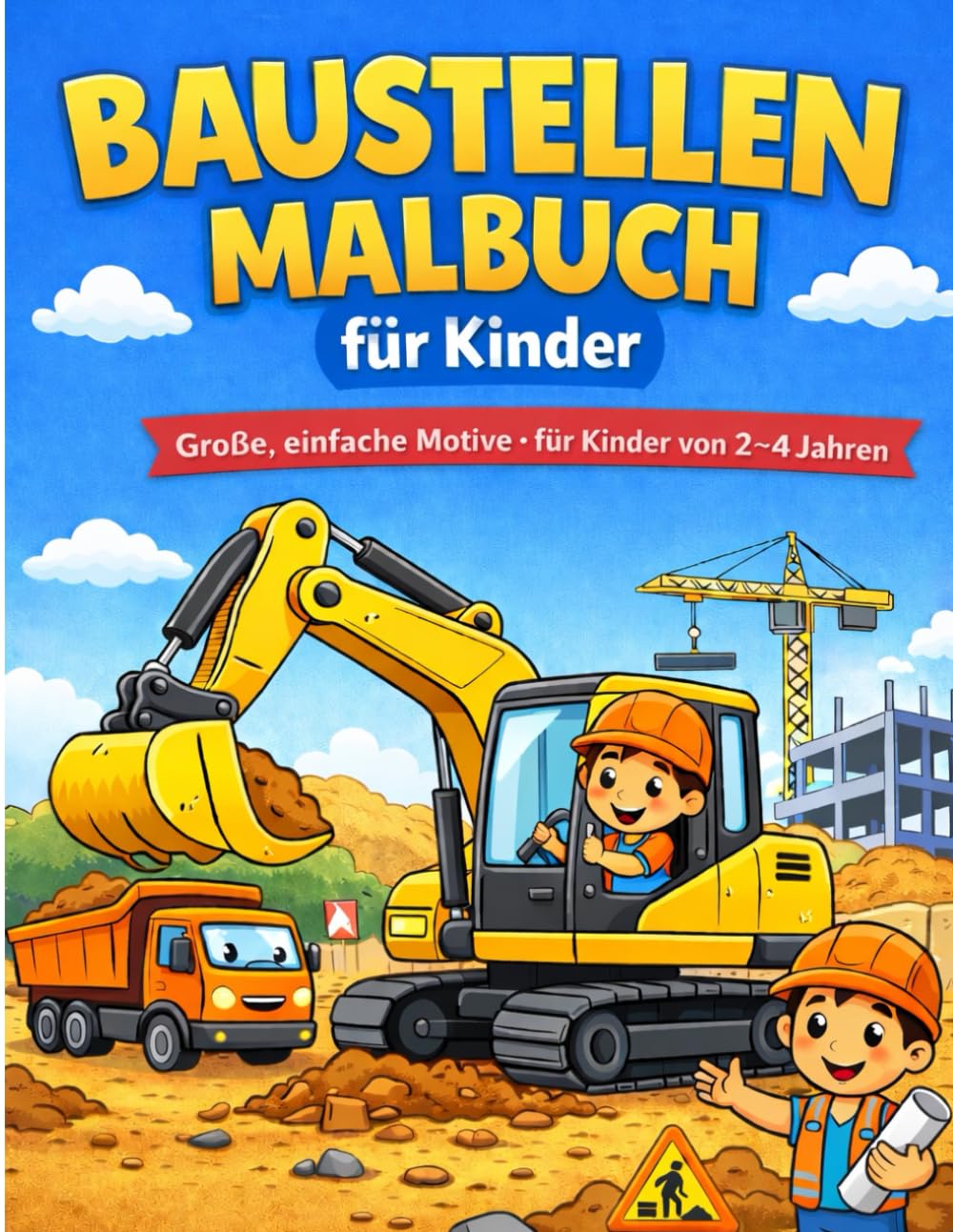 Baustellen Malbuch für Kinder: Für Kinder von 2-4Jahre