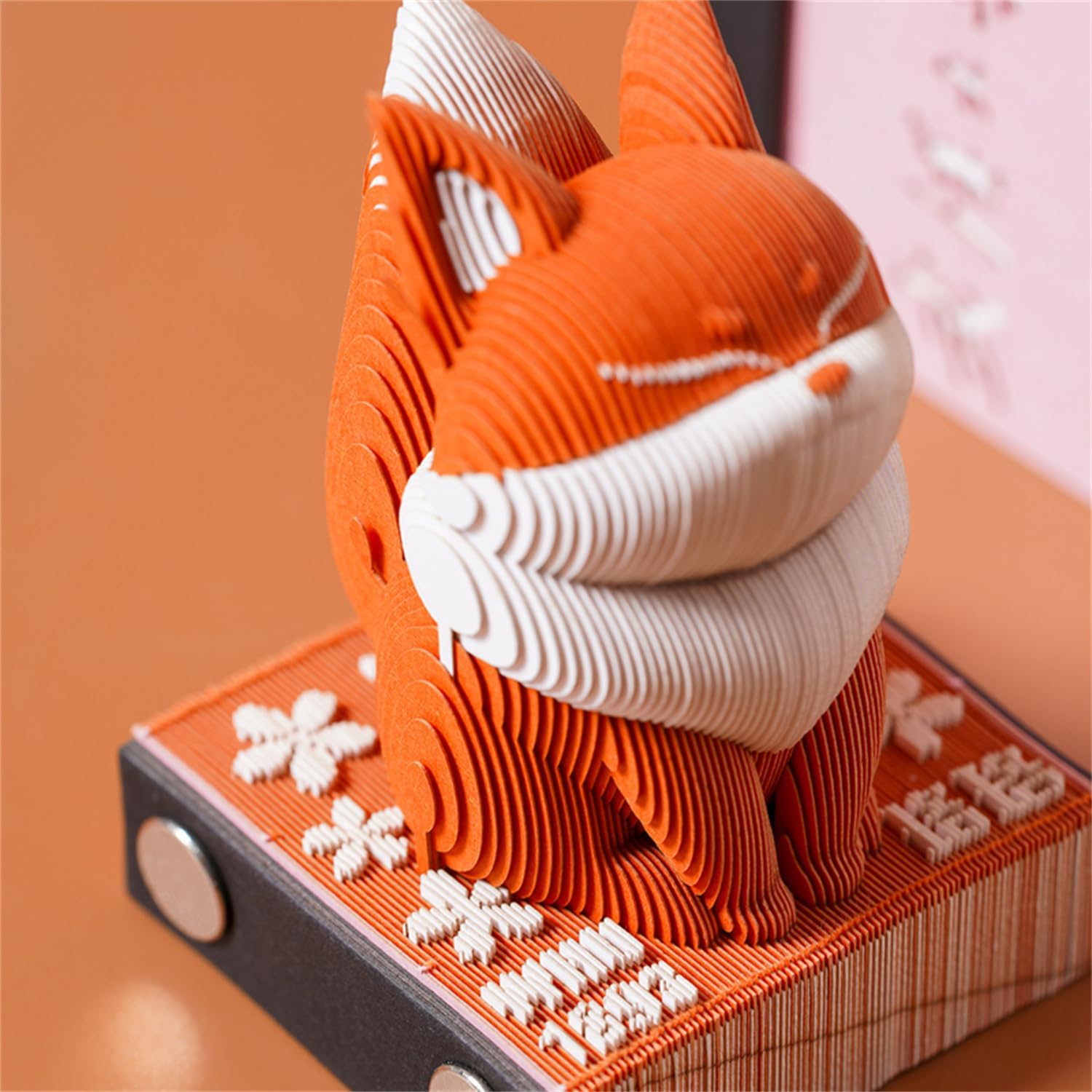 Time Piece Calendar 2026, Fox 3D Calendar 2026, 3D Art Memo Pad DIY Tear Away Paper Carving Sticky Note for Home Office Decoration Christmas Gift (Fox)