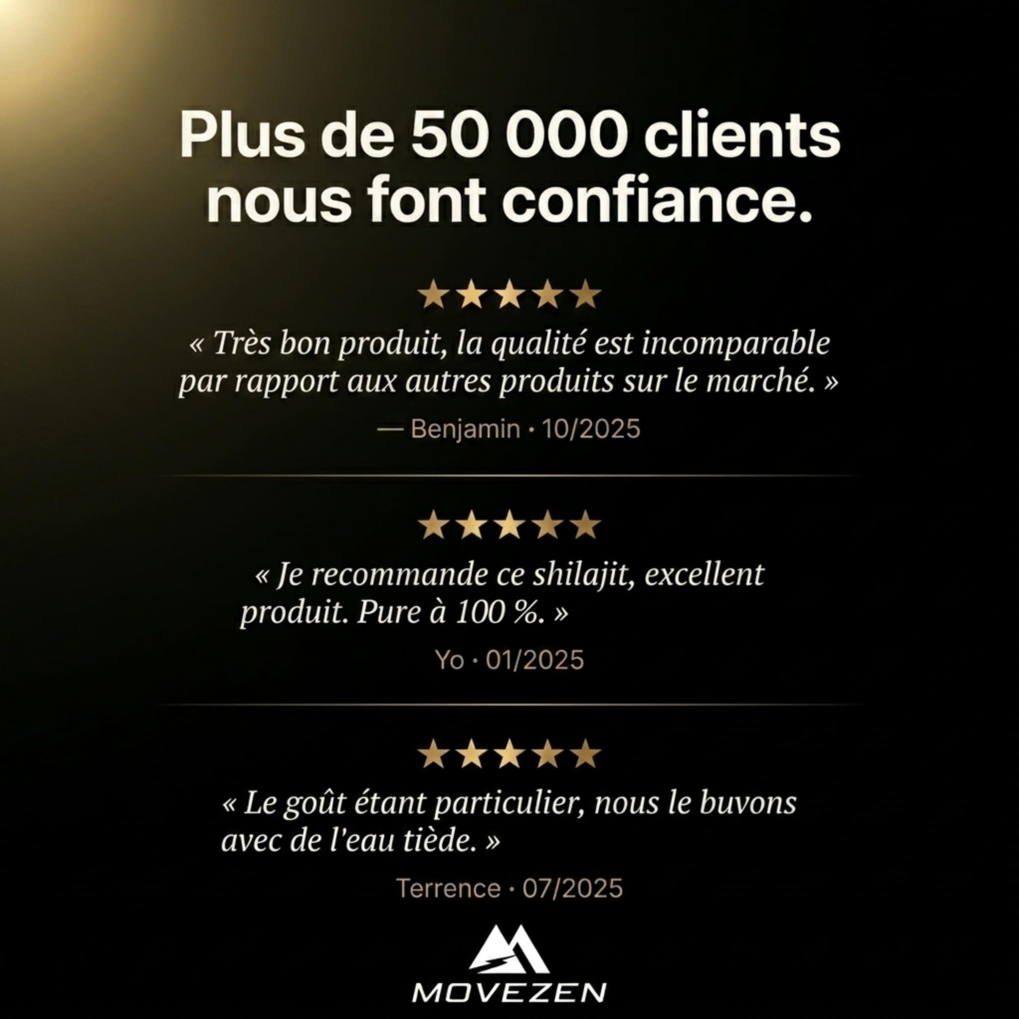 Shilajit+ Movezen, Résine de Shilajit Pure Naturelle 30 g, +75% Acide Fulvique, Himalaya 5000 m, 85 Minéraux & Oligo-Éléments, Analysé Eurofins France, Sans Additif, 600 mg, 50 Jours, Halal, Cuillère