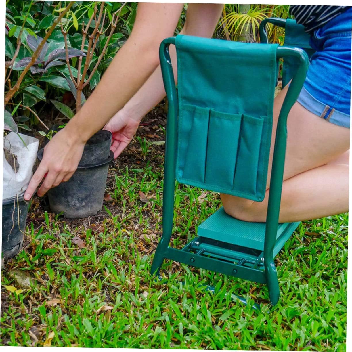 POPETPOP Pc Kneeler Seat Bags Gardening Tool Pouches Space-saving Oxford Cloth for Gardeners image 3