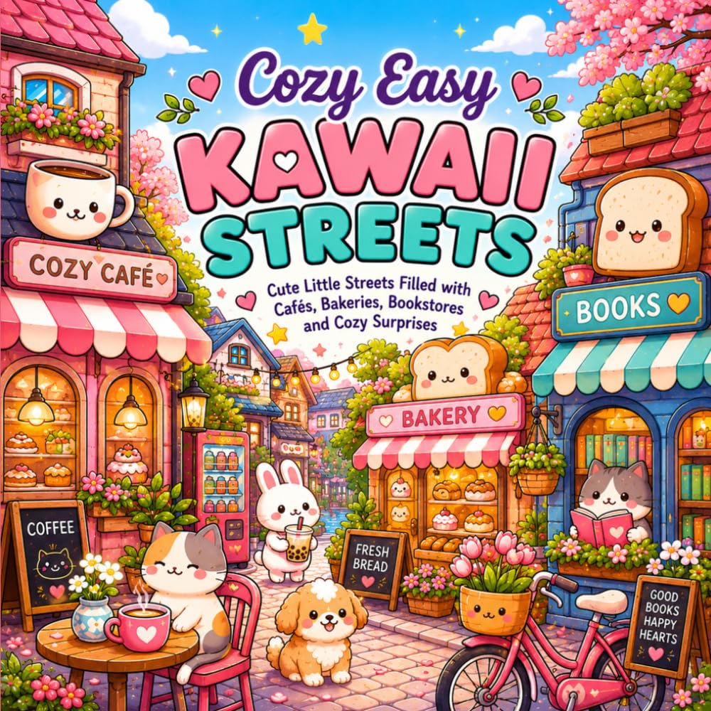 Cozy Easy Kawaii Streets: Cute Little Streets Filled with Cafés, Bakeries, Bookstores and Cozy Surprises