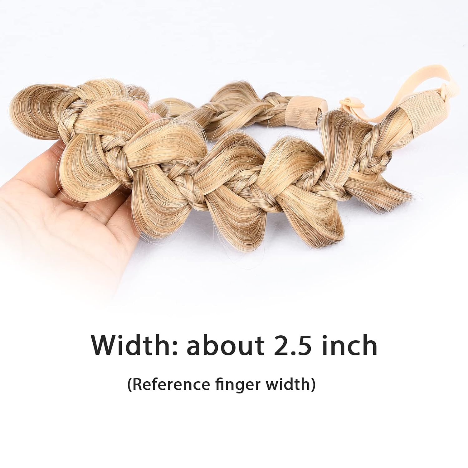 Kinky Synthetic Hair Braided Headband Wide Hairpiece Women Girl Beauty accessory (8-Caramel Blonde) image 3
