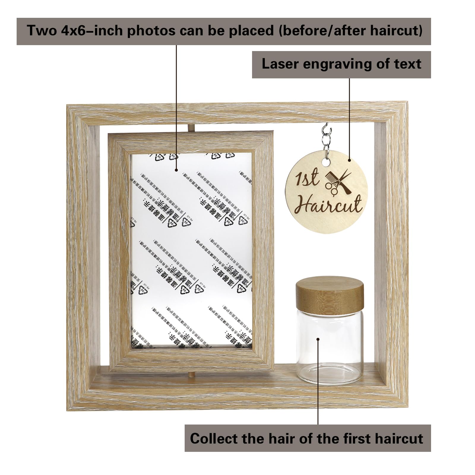 Amazon.com: Custom My First Haircut Keepsake Frame - Rotatable 
