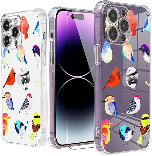 Vista 283 de Roemary Buffertech - Funda protectora para iPhone 13 Pro Max con diseño Golden Retriever, diseño de arcoíris con protector de pantalla