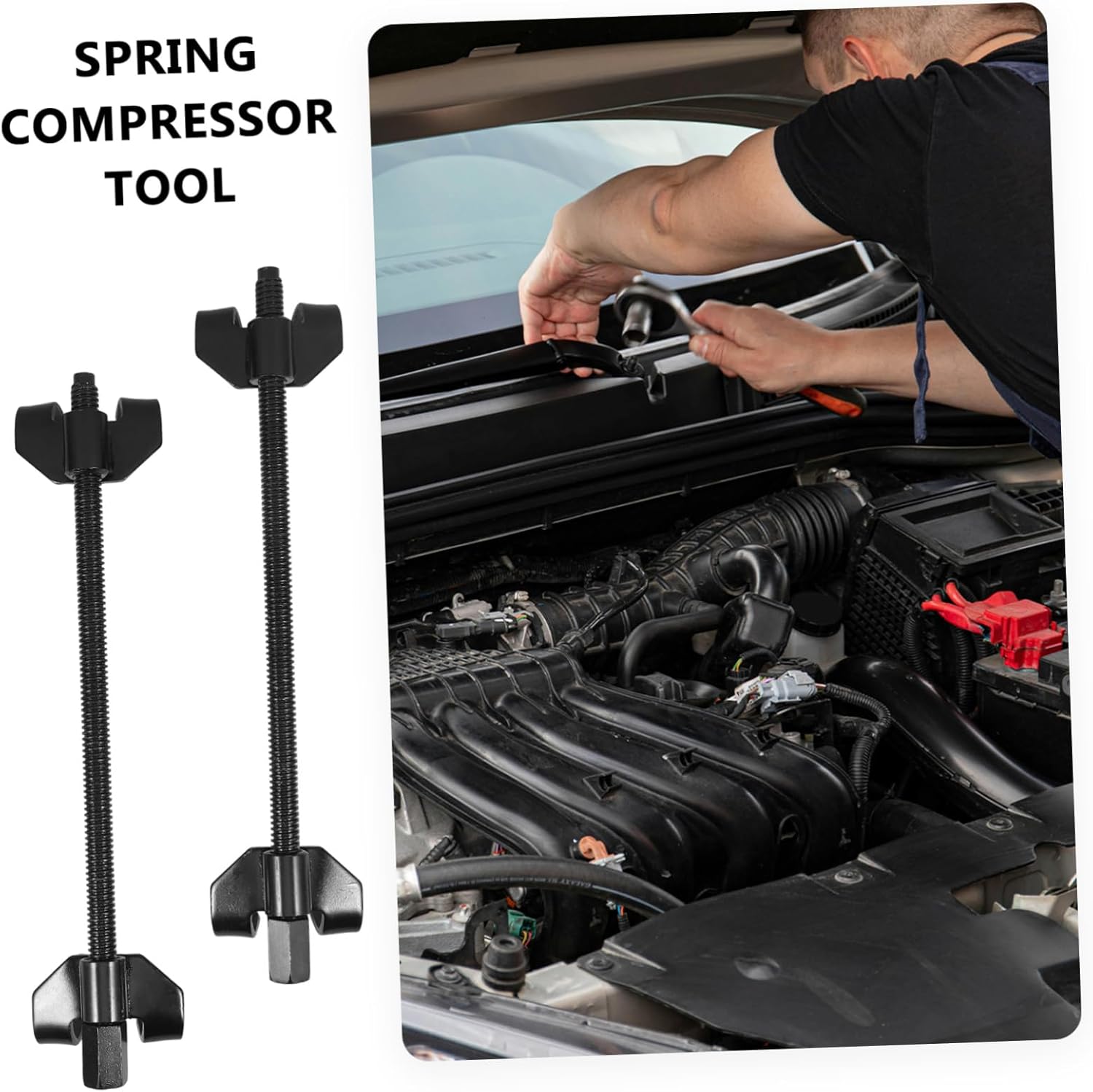 Strut Spring Compressor Tool Heavy-Duty Coil Spring Removal Kit User-Friendly Design for Automotive Use Fits Various Models Compact and Construction