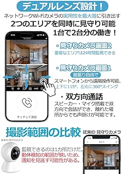 Amazon.co.jp: ペットカメラ【AI監視システム・360°全方位同時