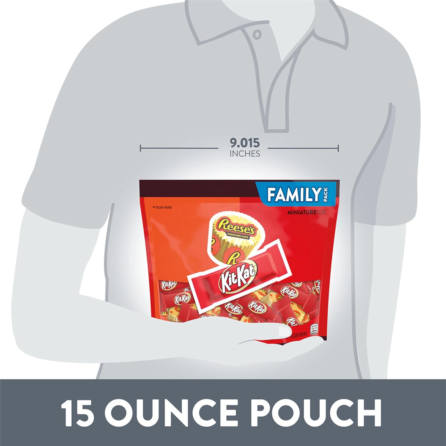 KIT KAT and REESE'S Miniatures Assorted Milk Chocolate Candy Family Pack, 15 oz