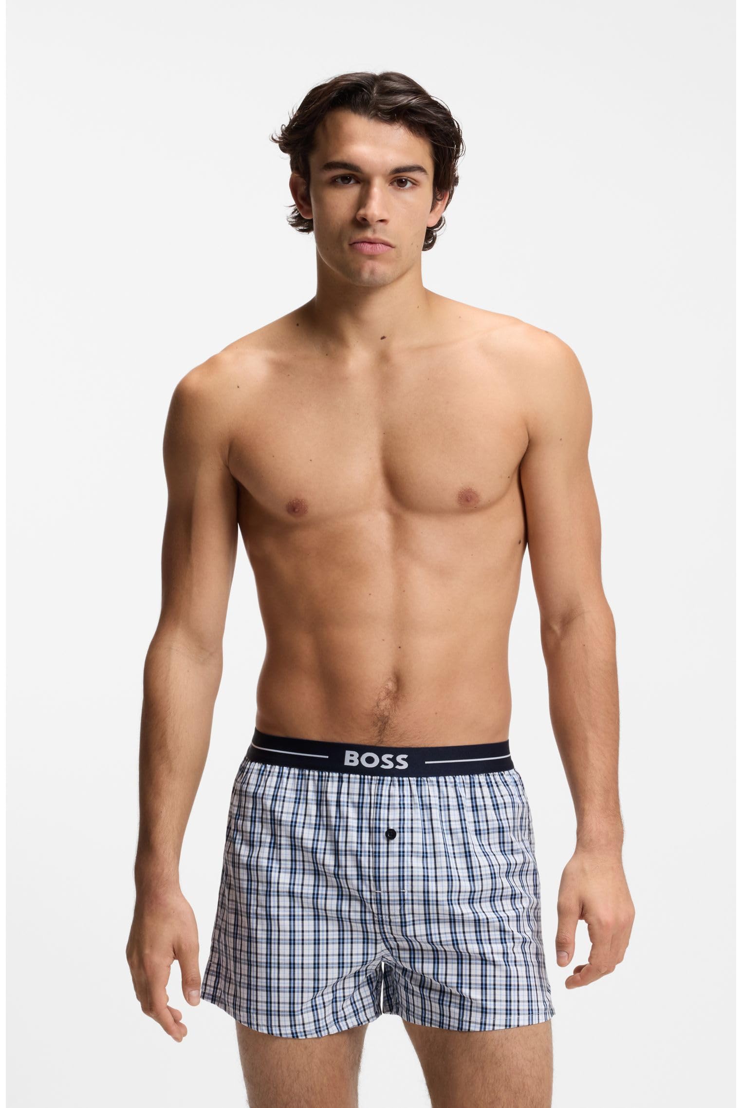 BOSS Męskie spodnie piżamowe 2P Boxer Shorts EW, New - Dark Blue405, M
