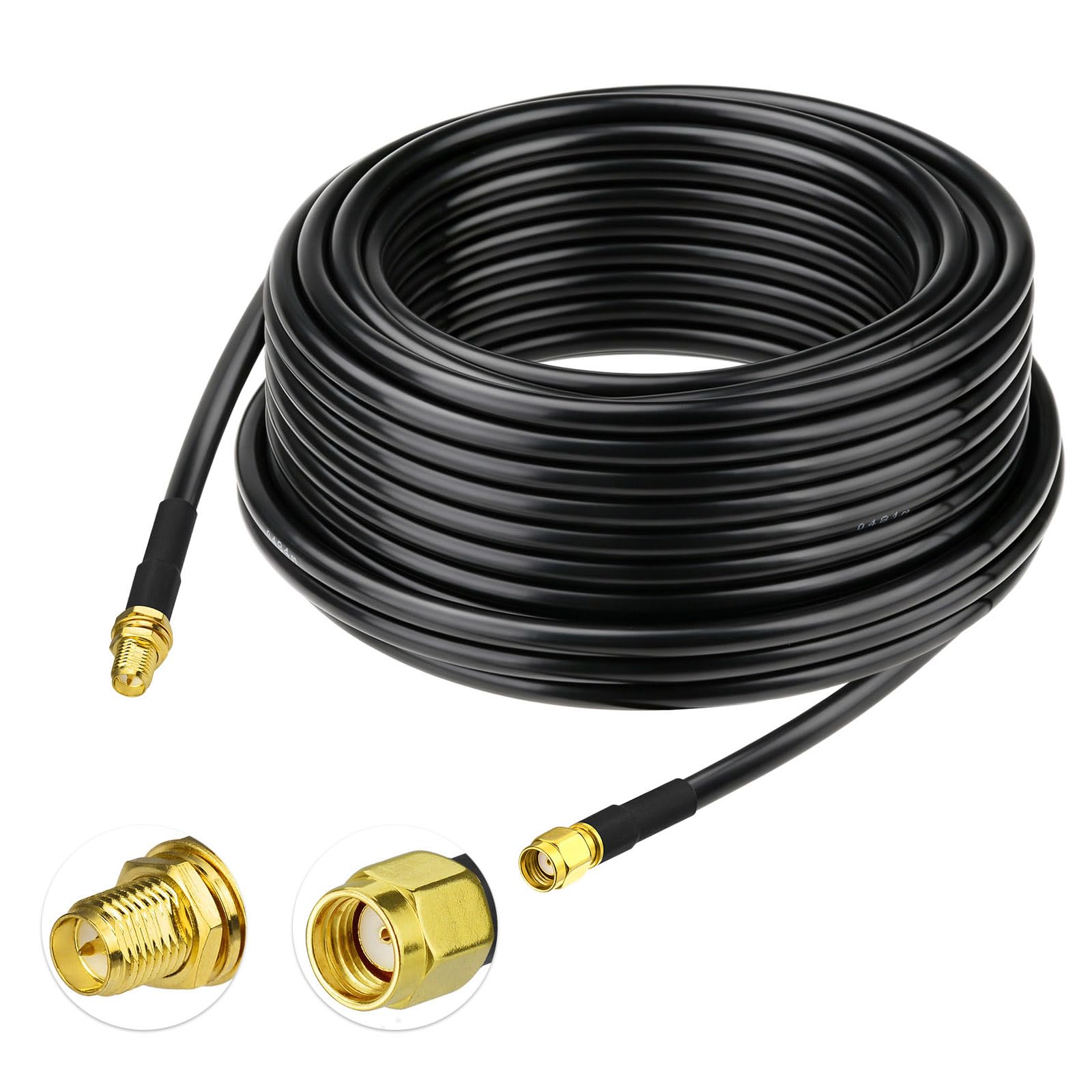 Bingfu Cavo di prolunga RP-SMA da 15,2 m a bassa perdita ALSR240 cavo coassiale da paratia femmina a maschio cavo antenna per router WiFi elio minatore gateway scheda di rete wireless