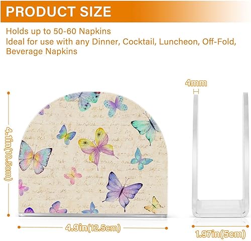 Miniatura 3 de Napkin Holder Watercolor Butterflies Napkin Holders for Tables, Clear Acrylic Napkin Holders Cocktail Napkin Holder for Kitchen Restaurant Bar Home
