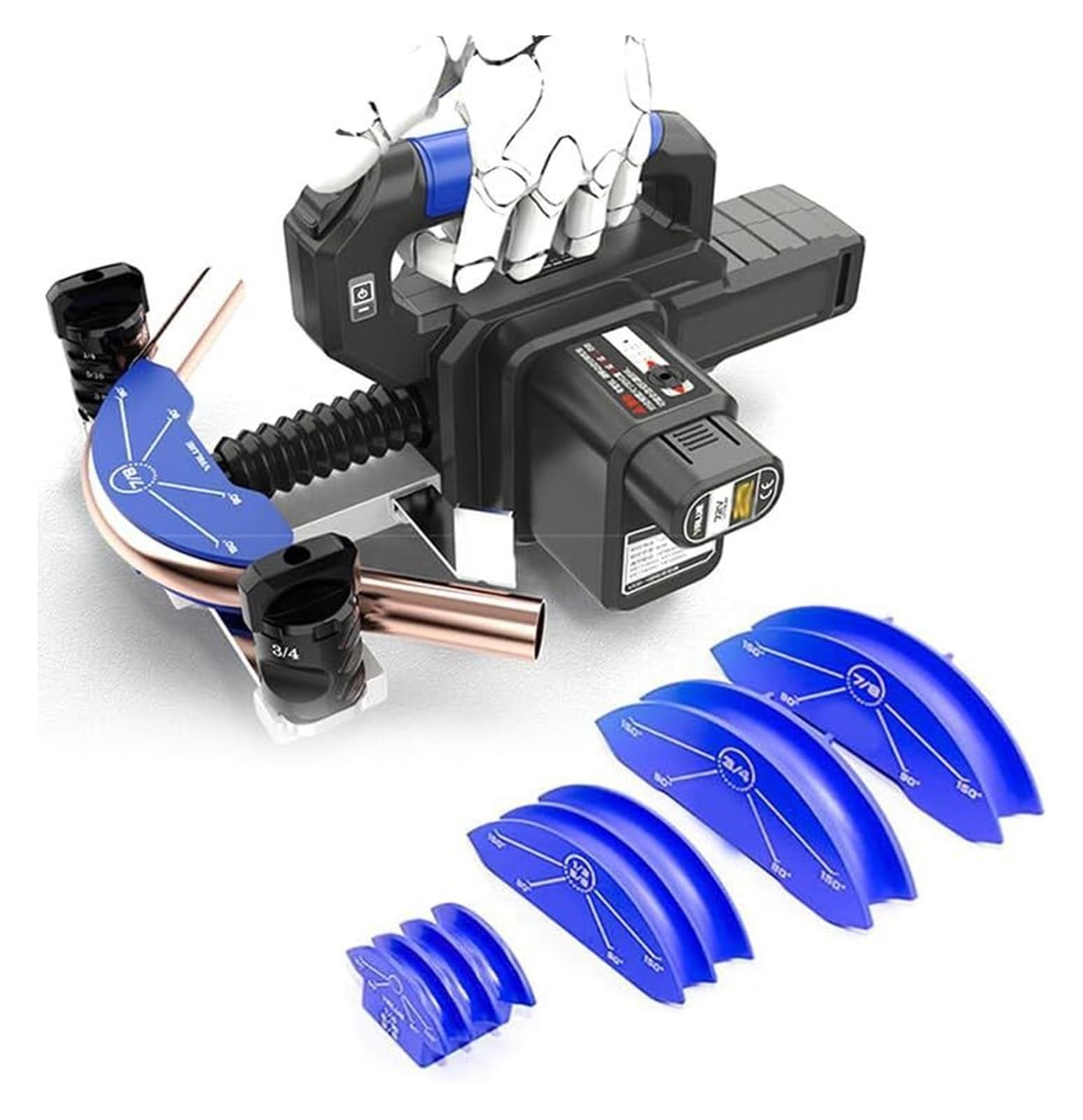BOOZXCV Copper Pipe Bender, Electric Tube Bender Rechargeable Ratcheting Tool for Refrigeration, HVAC