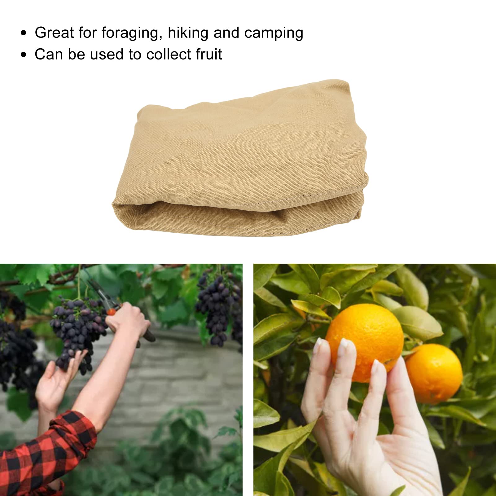 Socobeta Delantal de Recolección de Frutas, Bolsa de Recolección de Frutas de Jardín, Delantal de Recolección de Jardín de Oxford para Frutas, Cítricos Y Verduras(Caqui),Almacenaje de Camping