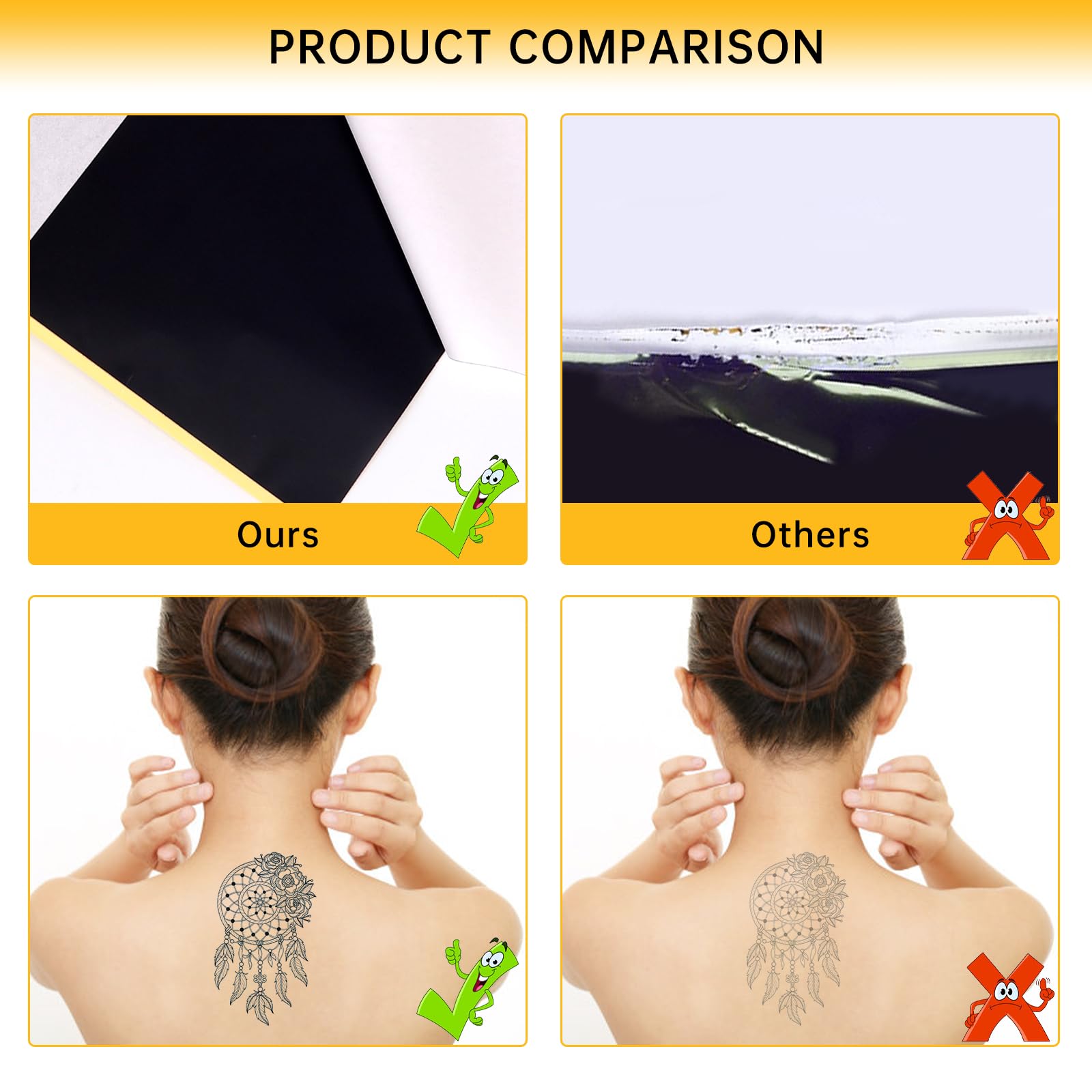 100 Sheets Tattoo Transfer Paper 4 Layer Thermal Stencil Paper for Tattoo Printers,DIY Hand Drawing A4 Size DIY Tattoo Tracing Paper for Tattoo Transfer Kit Perfect for Artists,Home Use - Image 4