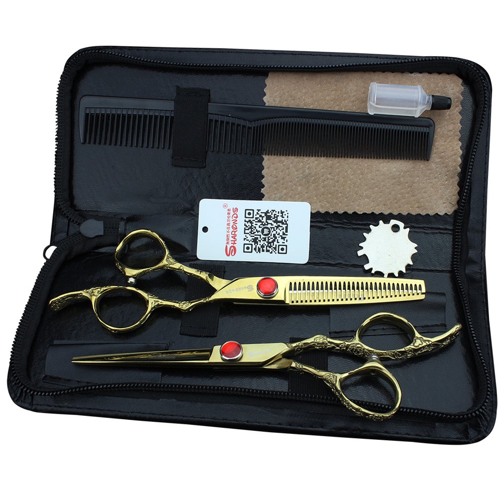 Ciseaux de coiffure professionnels 17,5 cm anti-fourches pour salon de coiffure