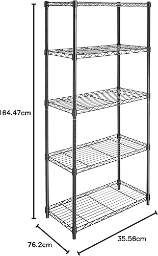 Miniatura 26 de Yaxa Basics - Estantería de almacenamiento con ruedas y organizador de metal Negro