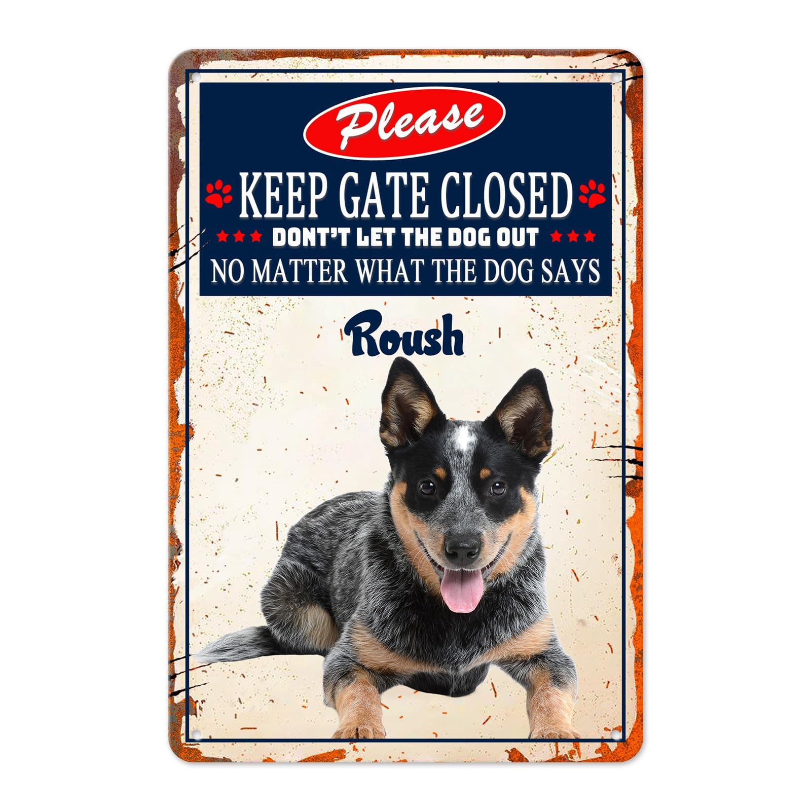 Amazon.com: MALIHONG Personalized Blue Heeler Dog Metal Sign Keep