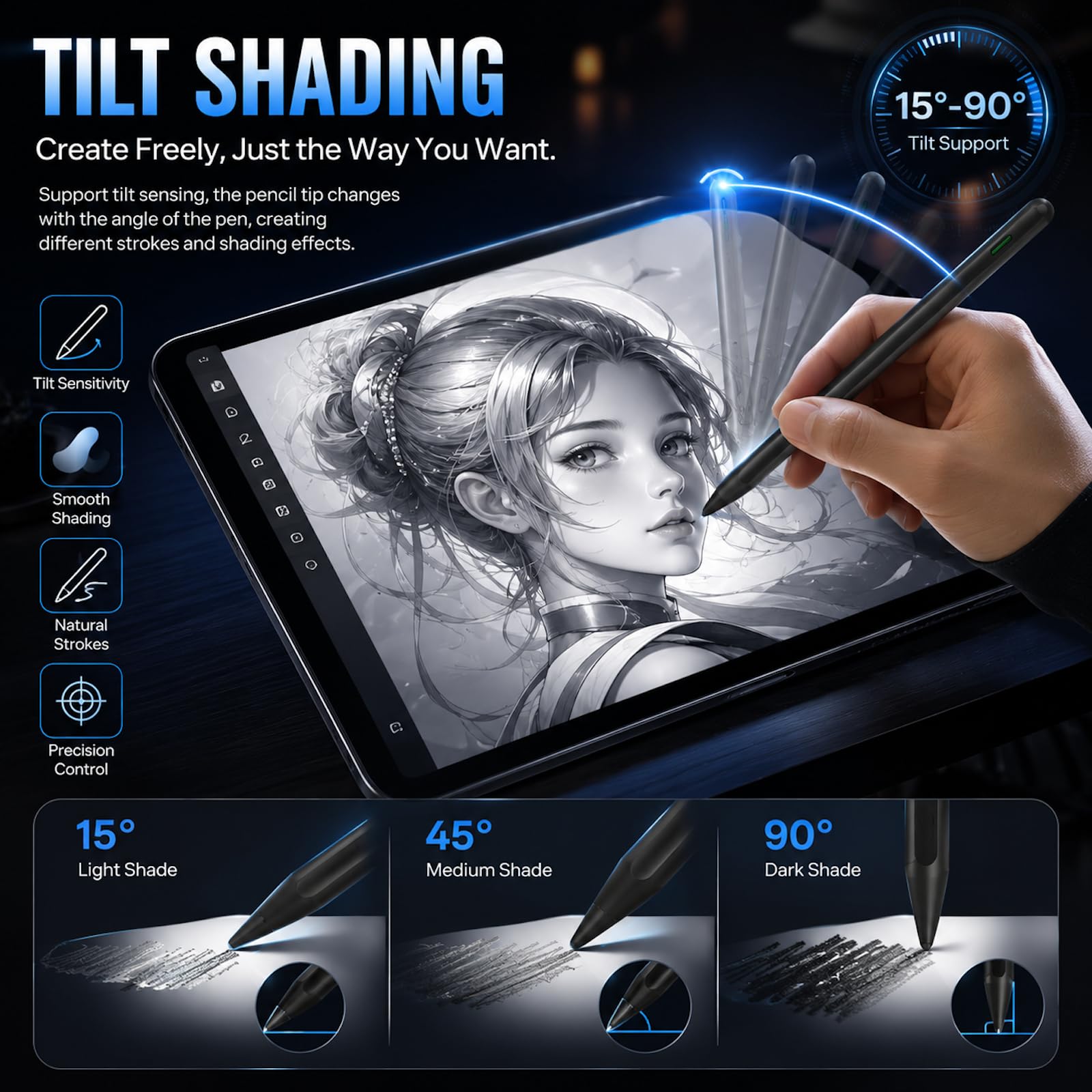Amazon.co.jp: iPad Pro 13/12.9/11インチ用スタイラスペン 高速充電
