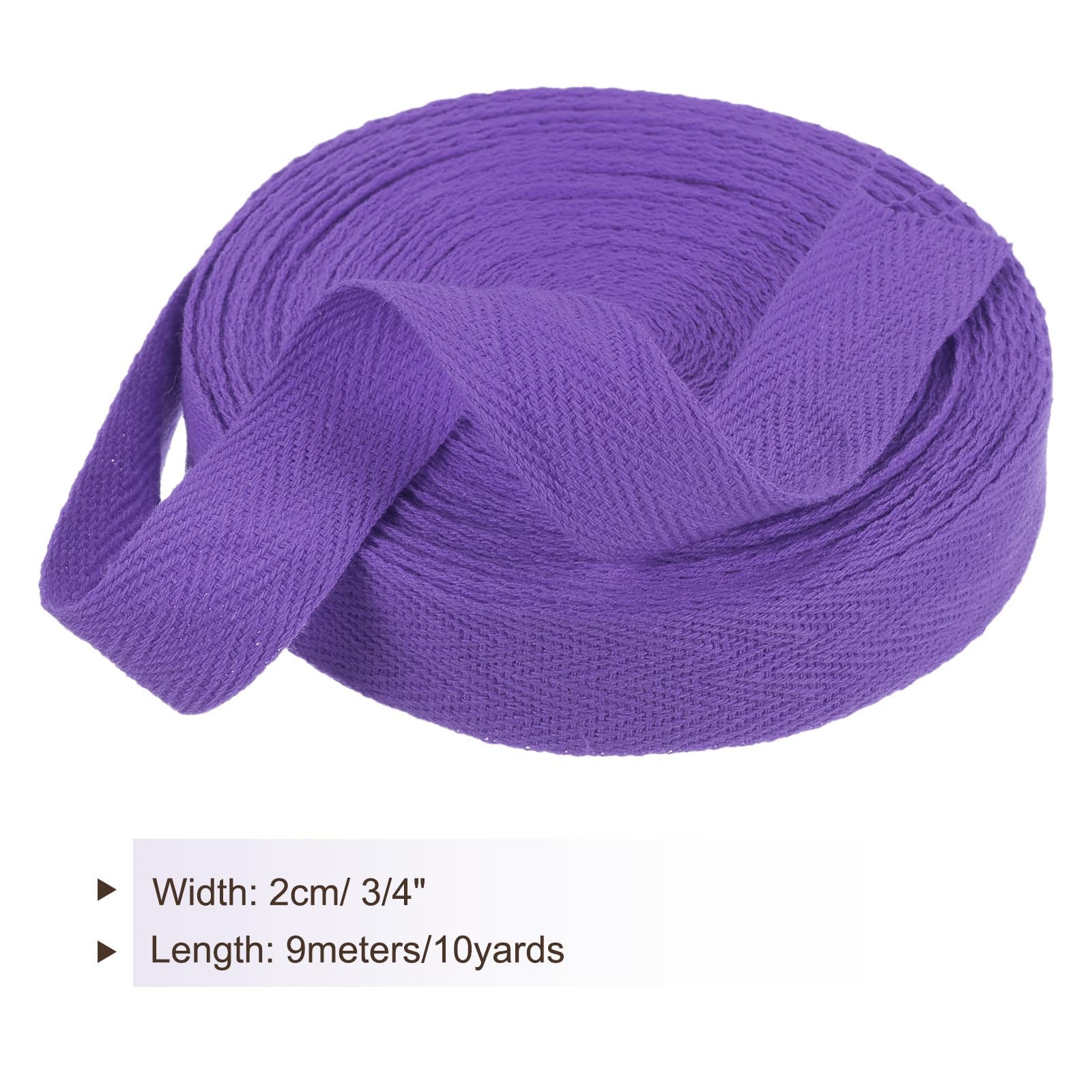 PATIKIL Cotton Twill Tape 20mm(3/4") 10 Yards Cotton Ribbon Bias Binding Tape Herringbone Webbing Trim for Sewing Gift Wrapping Craft DIY Lavender - Image 2