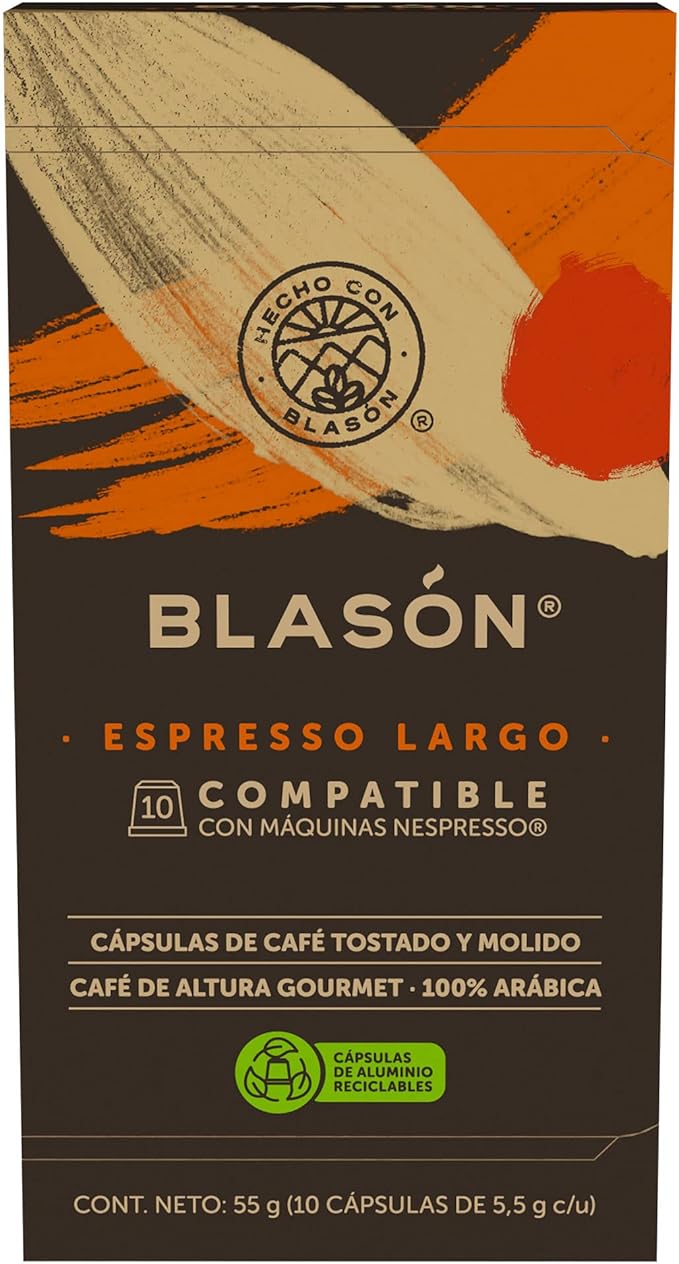 Blasón Cápsulas de Café Espresso Largo 10 pz : Amazon.com.mx: Alimentos ...