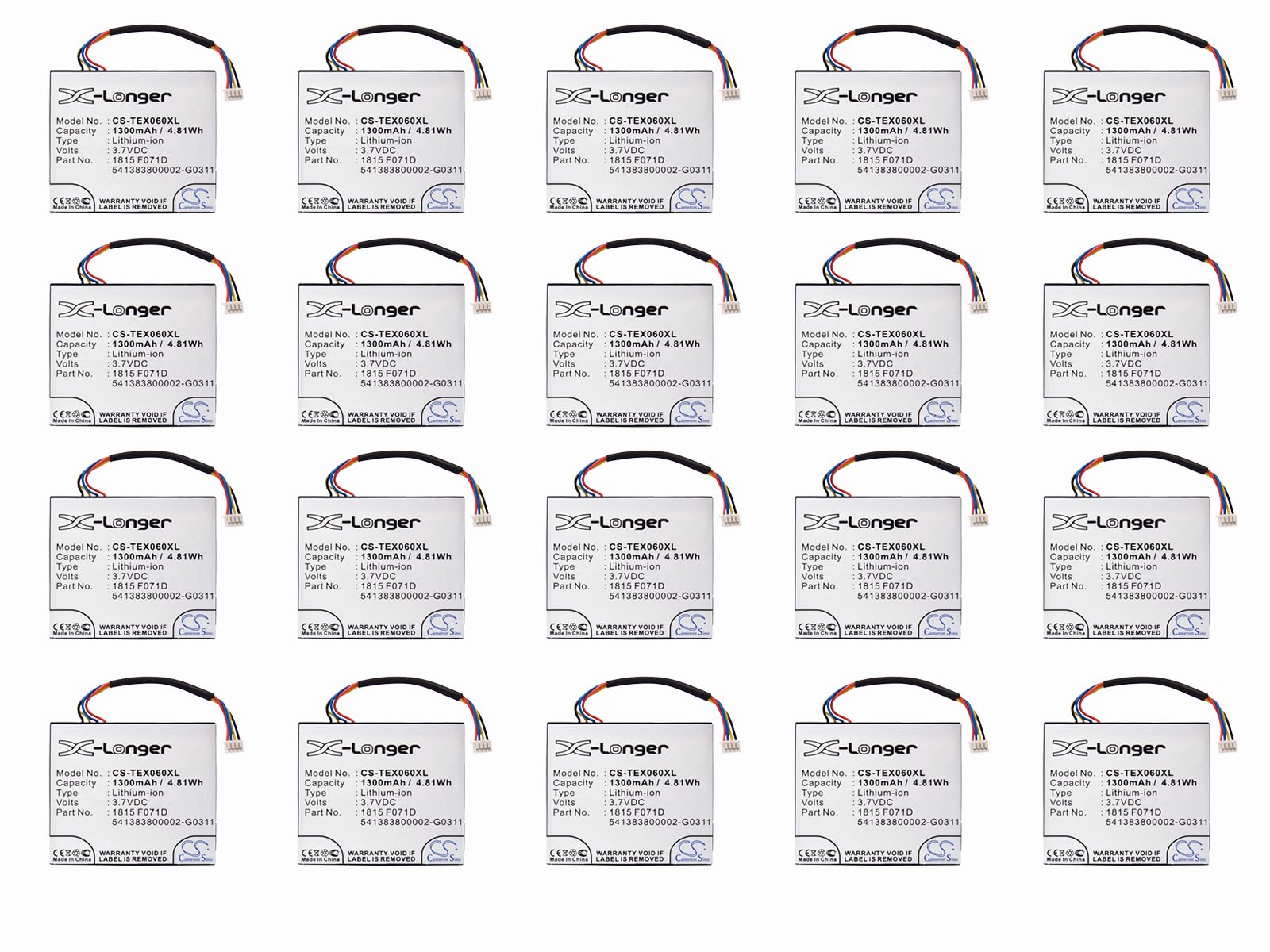(20 Pack) XSP Battery for Texas INSTRUMENTSN2/AC/2L1/A TI-84 C Silver TI-84 Plus C Silver Edition TI-Nspire CAS PN 1815 F071D 3.7L1060SP 3.7L1200SP 3.7L1230SP 541383800002-G0311