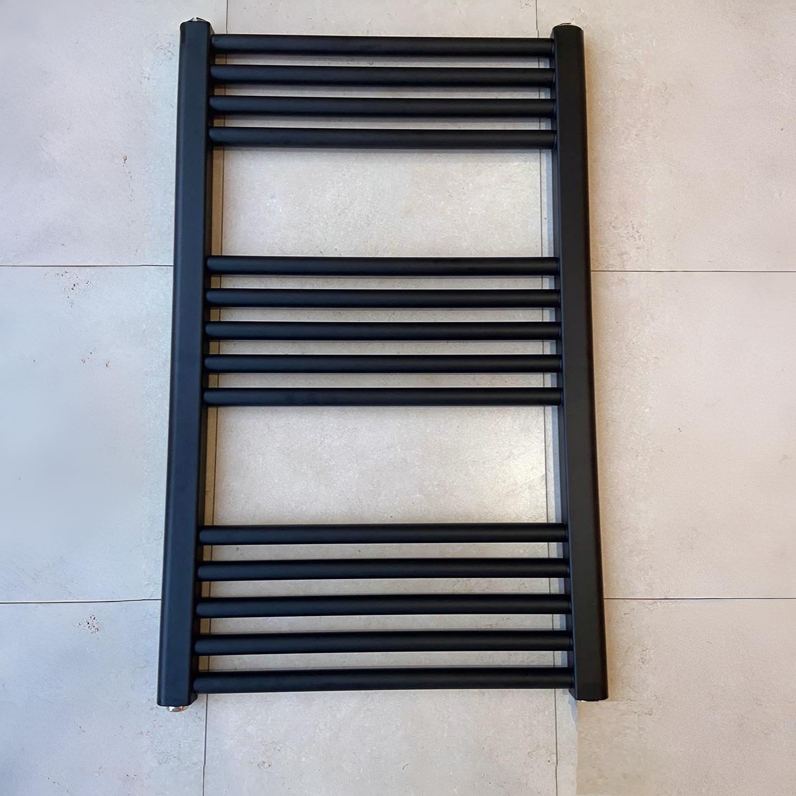 Greened House Black/White Milano Heated Towel Rail 500Mm W X 800Mm H Straight Central Heating Towel Radiator