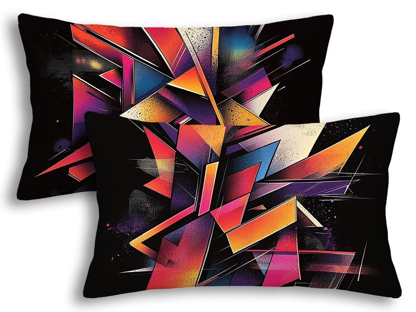 Taie d'oreiller 40x80 cm lot de 2 pour raviver un canapé terne avec une housse géométrique orange