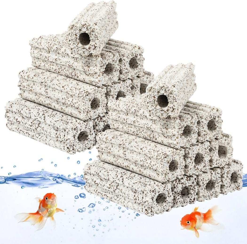 Blocks of Bio Media, Ceramic, Large, 20 Pcs 6.3 Inches, Aquarium Filter Media, with Tiny Dense Holes, for Top Filters, Sump Tank, Canister Filter, Fish Tank, Koi Pond