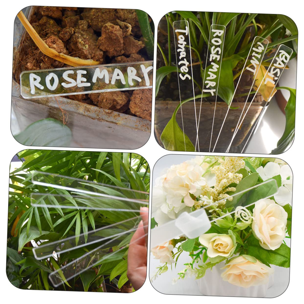 72 Stück Pflanzenschilder Acryl - Wetterfeste Pflanzenetiketten 12x1cm Transparent