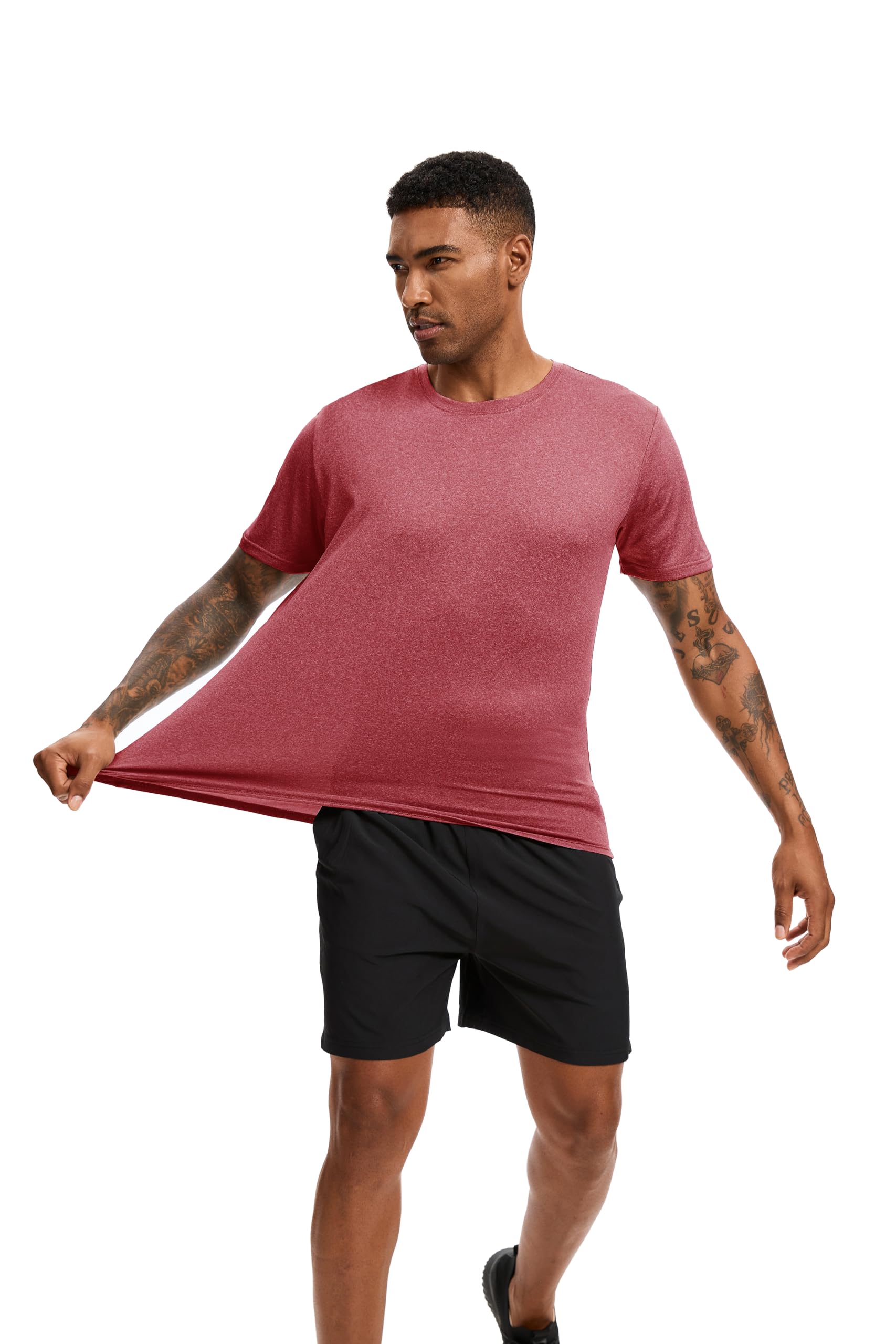 5 Pack Tee Shirt Homme UPF 50+ Anti UV Sport Tshirt Manches Courtes Séchage Rapide Respirant T Shirt Sport Fitness Gym T-Shirt