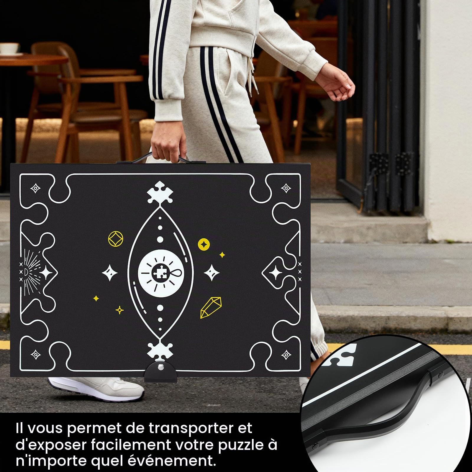 Classeur Puzzle pour 1000 pièces - Dossier Protecteur avec 26 Poches Transparentes, Organiseur de Rangement Anti-Poussière pour Casse-tête et Passionnés